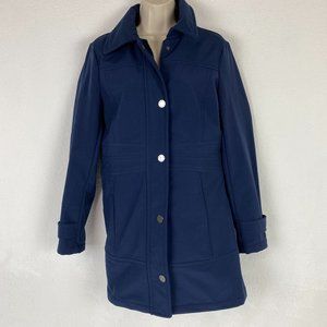 Kenneth Cole Reaction Navy Blue Full Zip Button Down Casual Peacoat